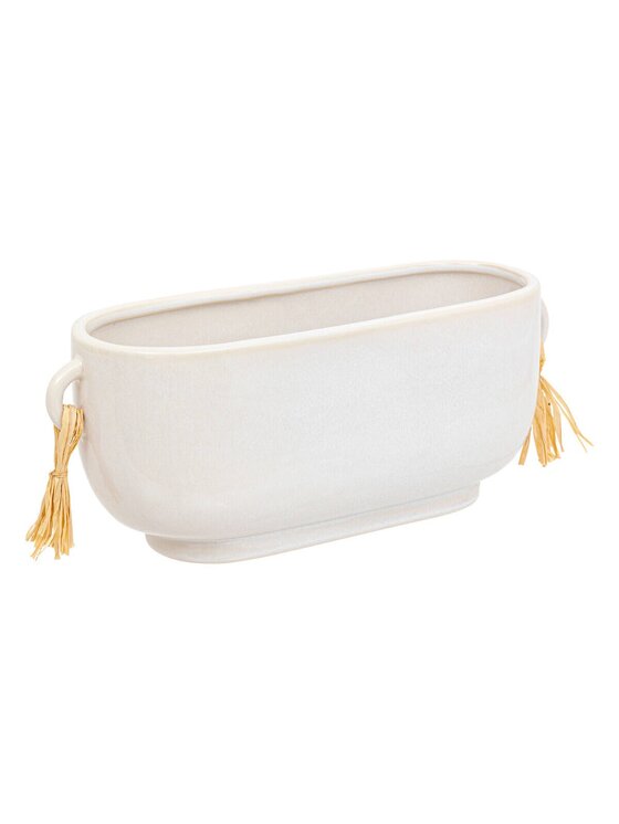 MIAhome MIAhome Osłonka ceramiczna podłużna z chwostami 30 cm Biały