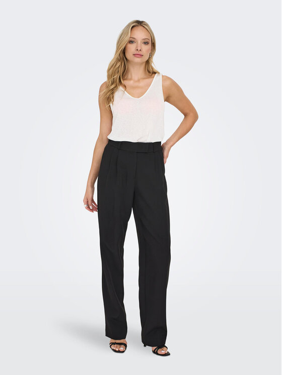 ONLY ONLY Auduma bikses 15298840 Melns Straight Fit