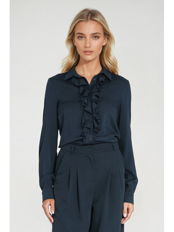 NIFE NIFE Halenka B202 Tmavomodrá Fitted Fit