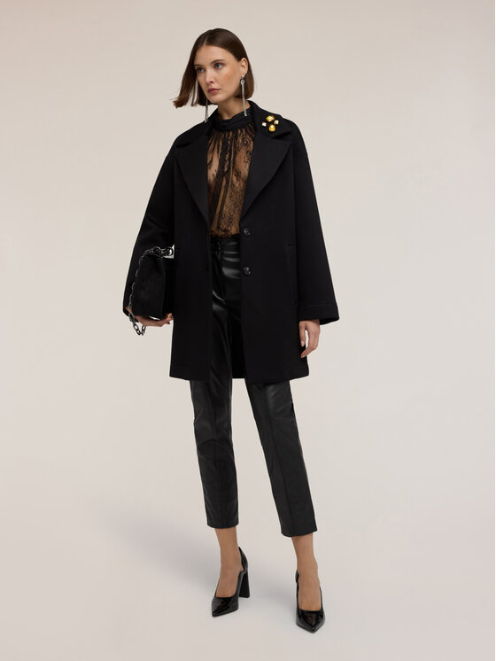 Motivi Motivi Cappotto invernale 0009W000133N033 Nero Over Fit