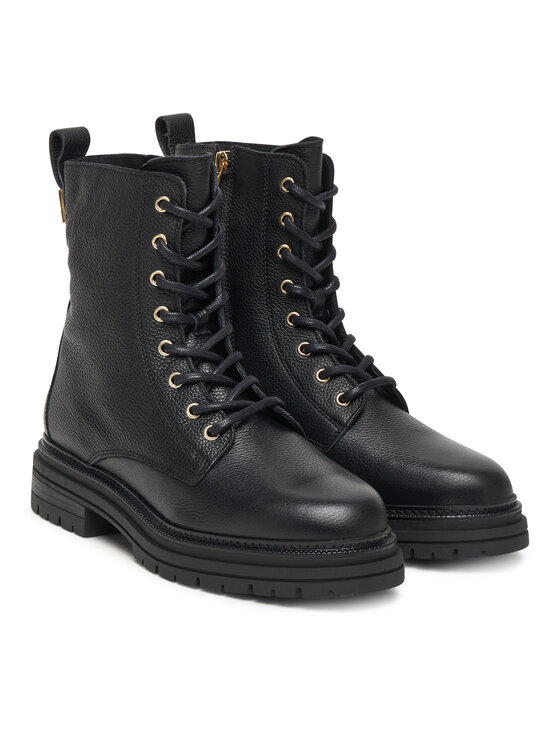 Tommy Hilfiger Tommy Hilfiger Ghete Th Plaque Pebble Lace Boot Warm FW0FW08767 Negru