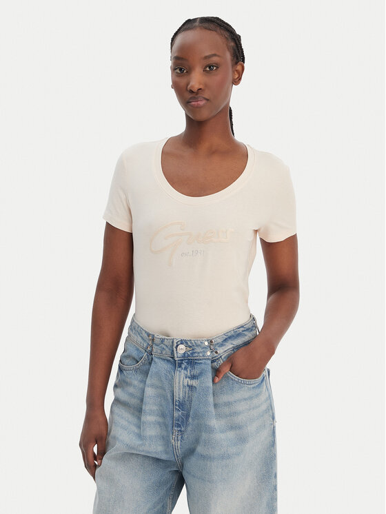 Guess Guess Póló W6GI14 K3033 Narancssárga Regular Fit