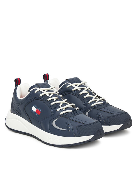 Tommy Jeans Tommy Jeans Sneakersy Tjm Runner Leather EM0EM01621 Granatowy