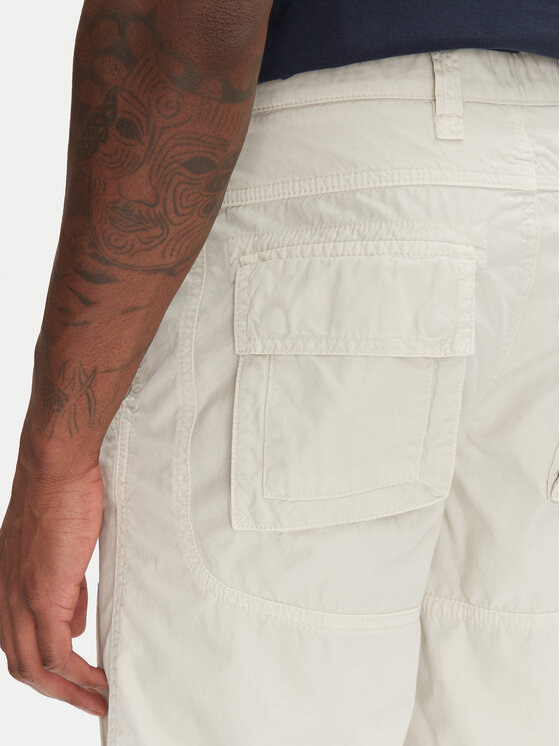 Aeronautica Militare Aeronautica Militare Pantaloncini di tessuto 251BE041CT1122 Écru Regular Fit