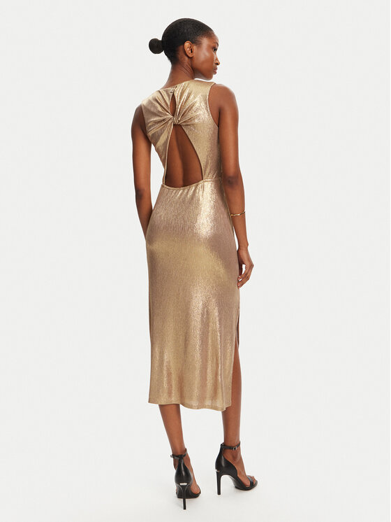 Patrizia Pepe Patrizia Pepe Kokteiļkleita 2A2904/J276-FF59 Zelta Regular Fit