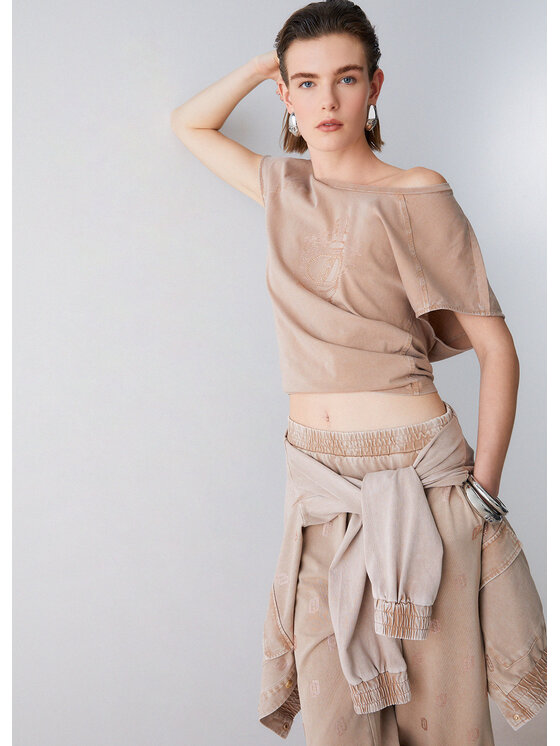 Liu Jo Liu Jo T-shirt TA6168JS923L9043 Beige Regular Fit