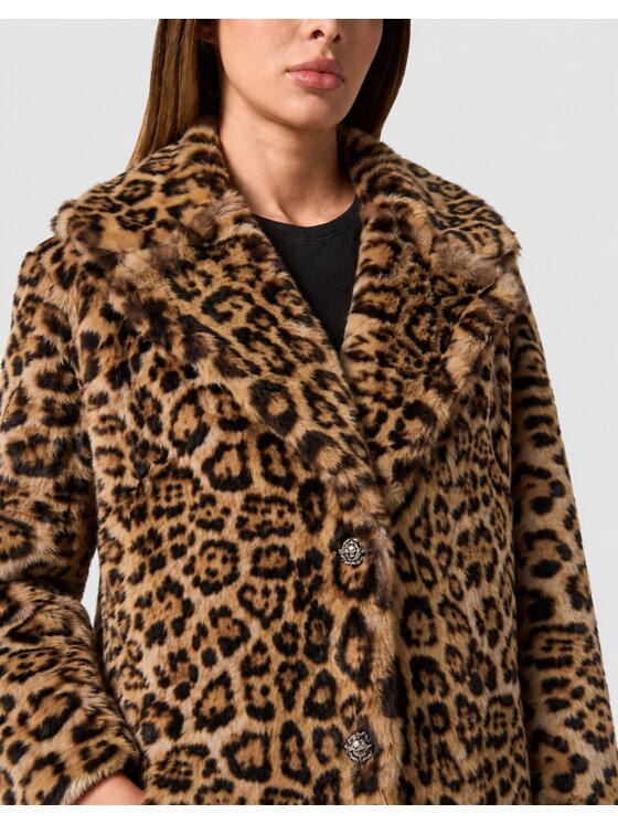 PHILIPP PLEIN PHILIPP PLEIN Płaszcz zimowy 32099 Brązowy Loose Fit