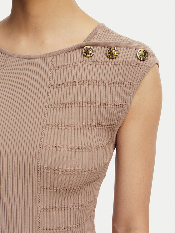 Guess Guess Majica W5YR12 Z0130 Smeđa Regular Fit