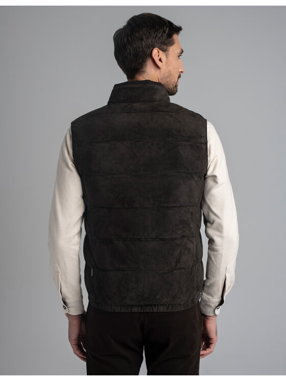 Borgio Borgio Kamizelka calvignano_br2 Brązowy Slim Fit