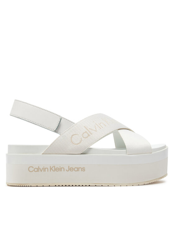 Calvin Klein Jeans Calvin Klein Jeans Basutės Flatform Sandal Sling In Mr YW0YW01362 Balta