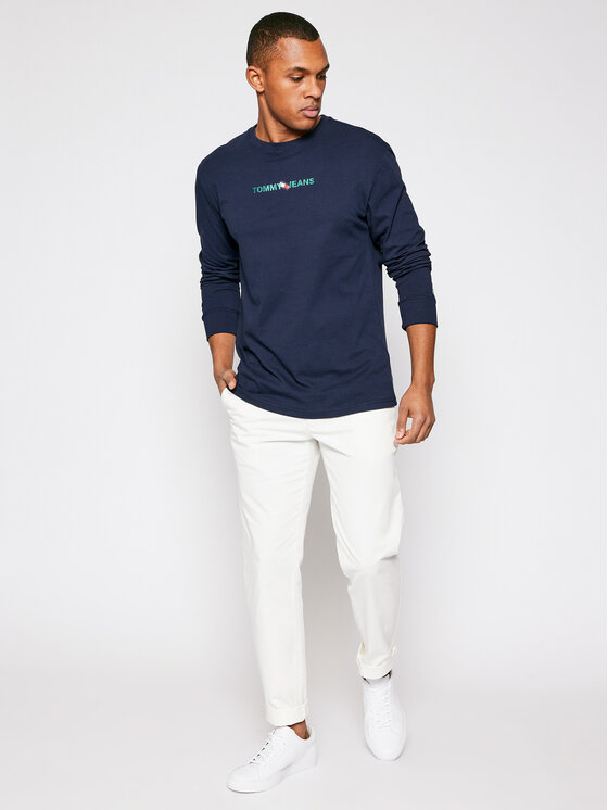 Tommy Jeans Longsleeve Vertical Tommy Logo DM0DM10241 Blu scuro Regular Fit  • Modivo.it