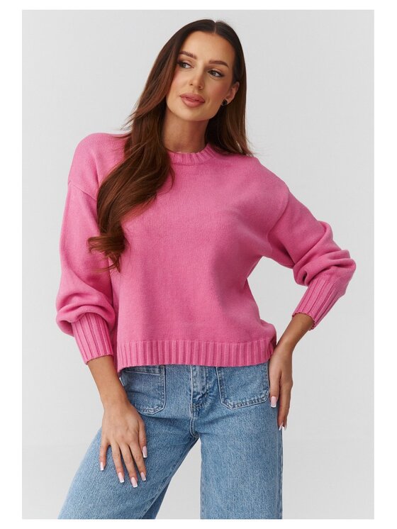Makadamia Makadamia Sweter C43 Różowy Loose Fit
