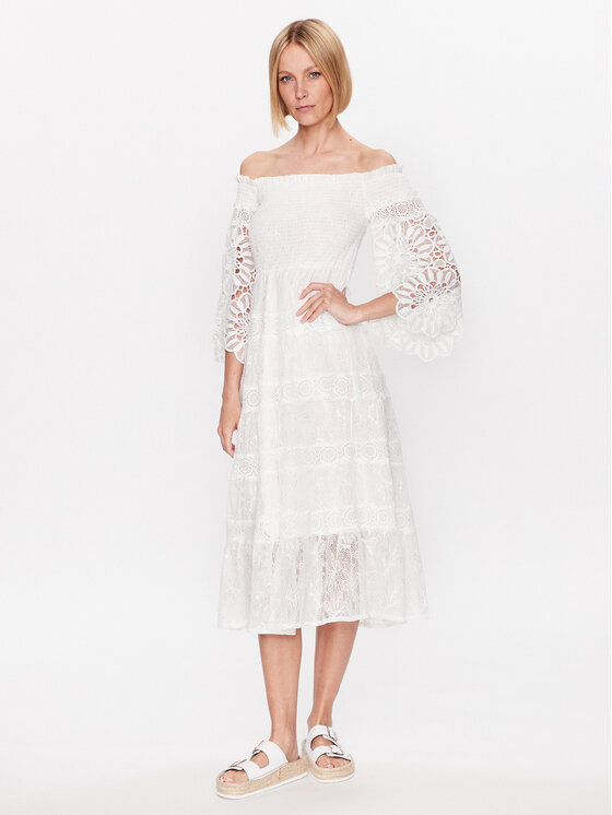 Iconique Rochie de vară IC23 018 Alb Regular Fit 018 imagine noua