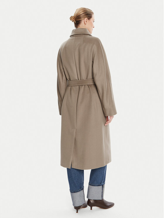 Weekend Max Mara Weekend Max Mara Gyapjú kabát Resina 2525016031 Barna Regular Fit