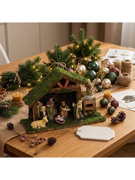 MIAhome MIAhome Figurka szopka NATIVITI SCENE 8 figurek Kolorowy