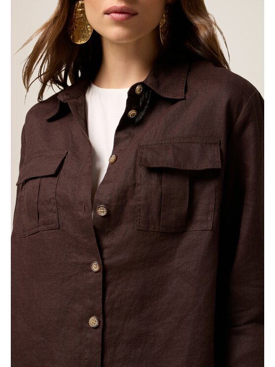 Oltre Oltre Camicia 5197J000751N022 Marrone Over Fit