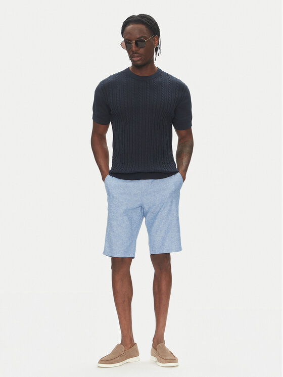Lindbergh Lindbergh Тишърт 30-804115 Тъмносин Slim Fit