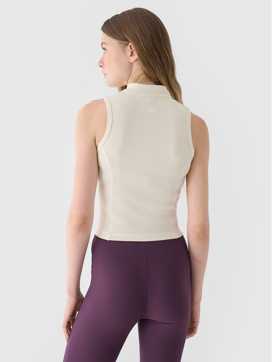 4F 4F Top 4FRAW24TSLEF182-11S Biały Slim Fit