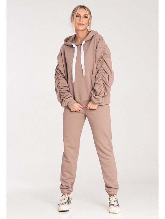 FIGL FIGL Mikina M1055 Béžová Loose Fit