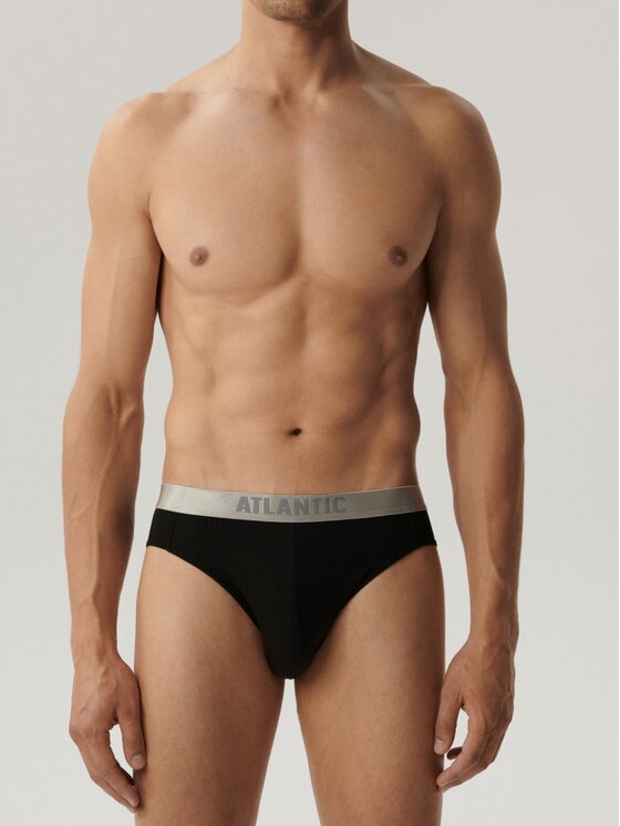 Atlantic Atlantic Slipy pima cotton Czarny