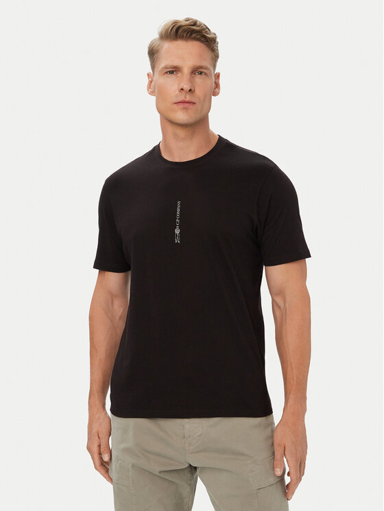 C.P. Company Tricou 21CMTS184A005100W Negru Regular Fit