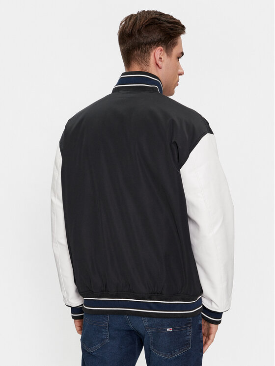 Tommy Jeans Tommy Jeans Geacă bomber Letterman DM0DM17880 Negru Regular Fit