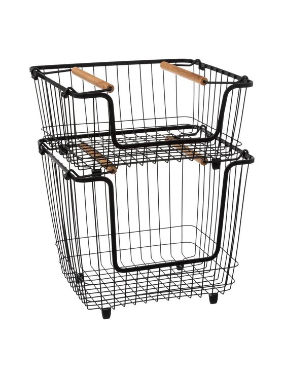MIAhome MIAhome Koszyk metalowy na półkę 15,7x26,2x33,5 cm ARQANA I Czarny
