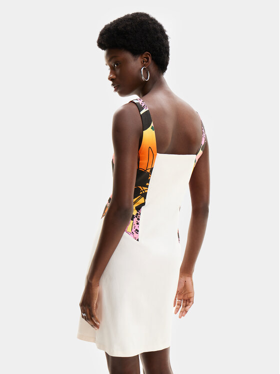 Desigual Desigual Sommerkleid MONSIEUR CHRISTIAN LACROIX Marbella 24SWVW75 Weiß Slim Fit