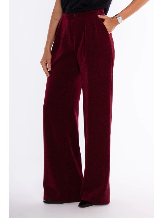 Made of Emotion Made of Emotion Pantaloni di tessuto M932 Bordeaux Wide Leg