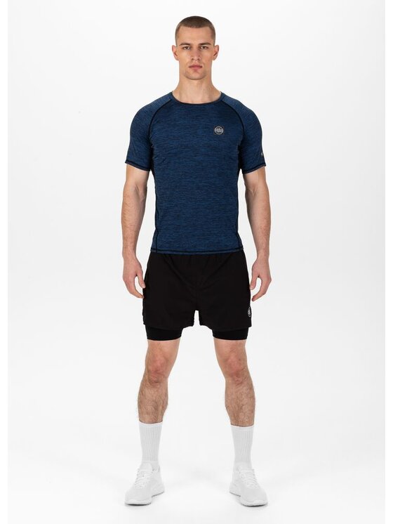 PITBULL PITBULL Szorty sportowe New Logo Czarny Regular Fit