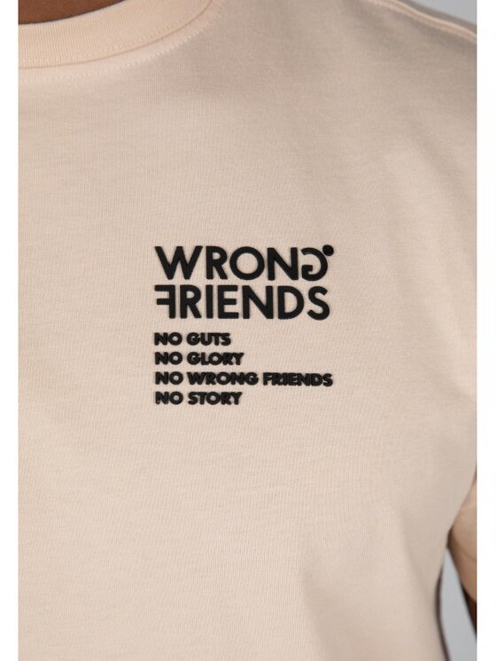 WRONG FRIENDS WRONG FRIENDS T-Shirt No Guts No Glory Beżowy Regular Fit