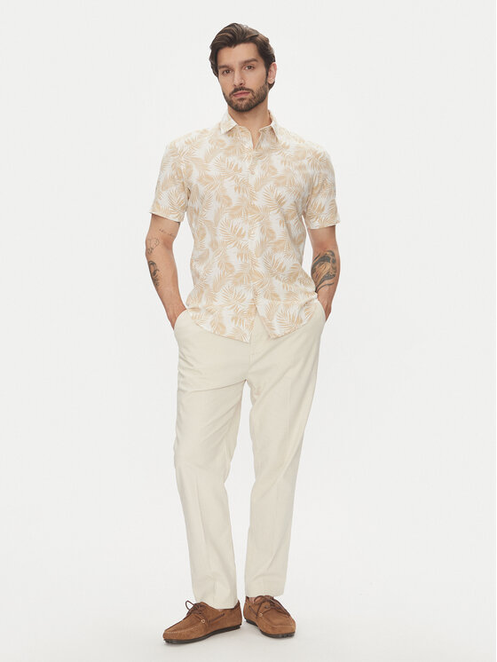 Pierre Cardin Pierre Cardin Koszula C6 45017.0484 Beżowy Modern Fit