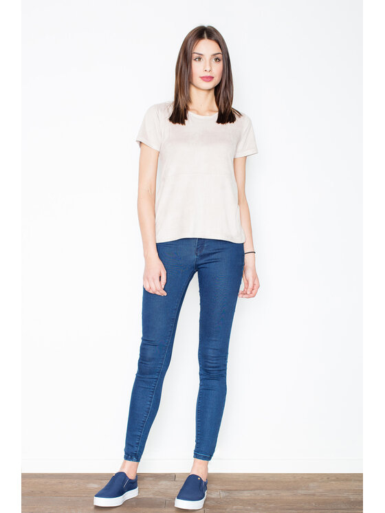 FIGL FIGL Μπλουζάκι M458 Μπεζ Regular Fit