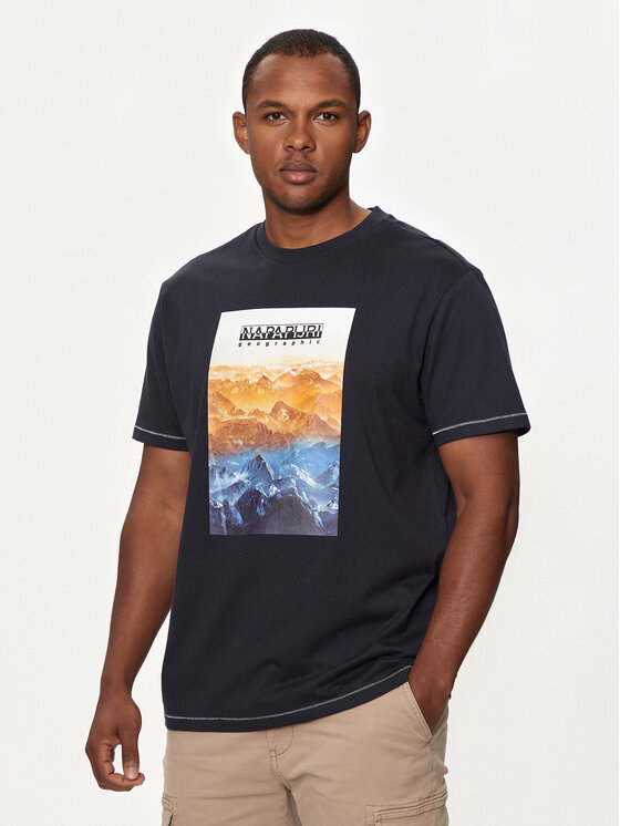 Napapijri Napapijri T-Shirt S-Rollin NP0A4I3D Granatowy Regular Fit