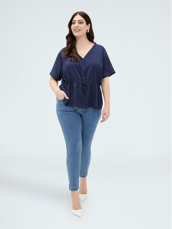 Fiorella Rubino Fiorella Rubino Bluzka 5009L000172N034 Niebieski Baggy Fit