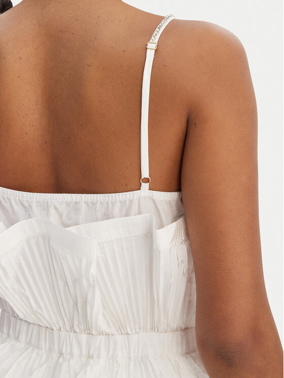 Fracomina Fracomina Kokteilikleit FQ26SD1007W83101 Valge Regular Fit