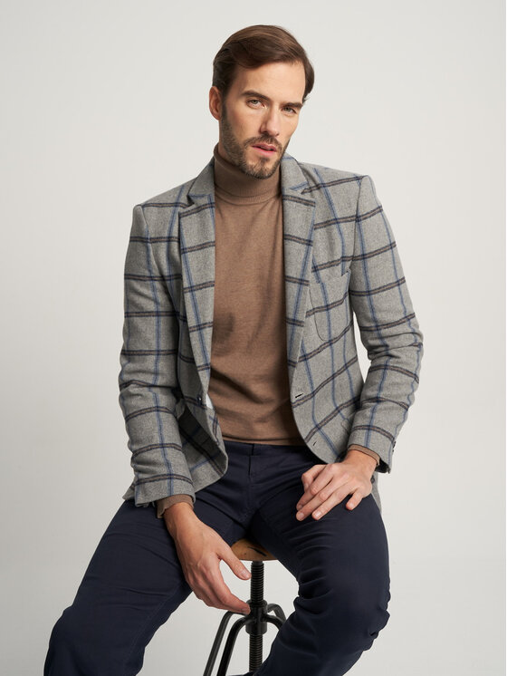 Willsoor Willsoor Marynarka 11531 Szary Regular Fit