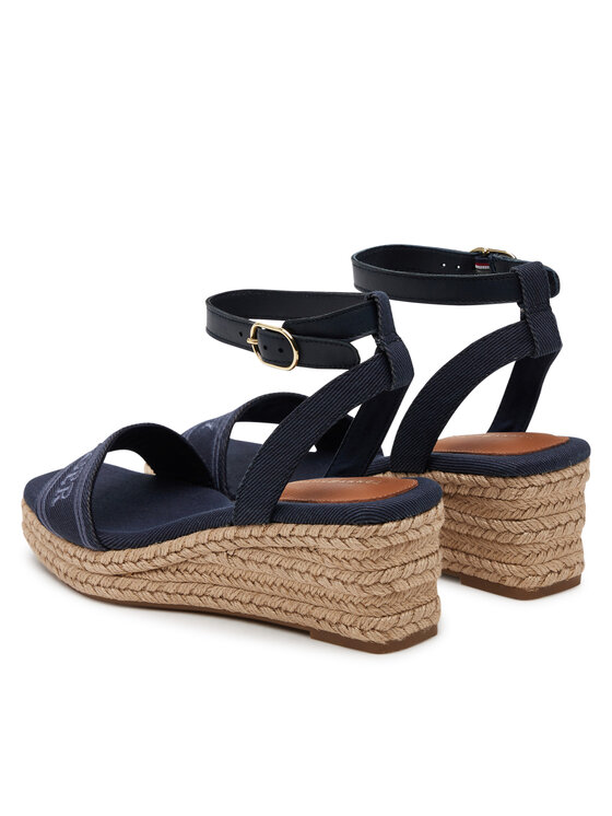 Tommy Hilfiger Tommy Hilfiger Espadrile Tommy Hilfiger Espad Mid Wedge FW0FW08805 Tamnoplava