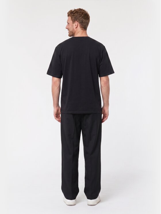 BASICLO BASICLO Spodnie materiałowe W-2331 Czarny Oversize
