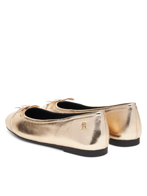 Tommy Hilfiger Tommy Hilfiger Balerinke Metallic Toe-Cap FW0FW08920 Zlatna