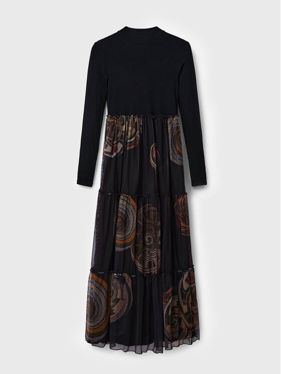Desigual Desigual Kasdieninė suknelė MONSIEUR CHRISTIAN LACROIX Gloria 22WWVK55 Juoda Regular Fit