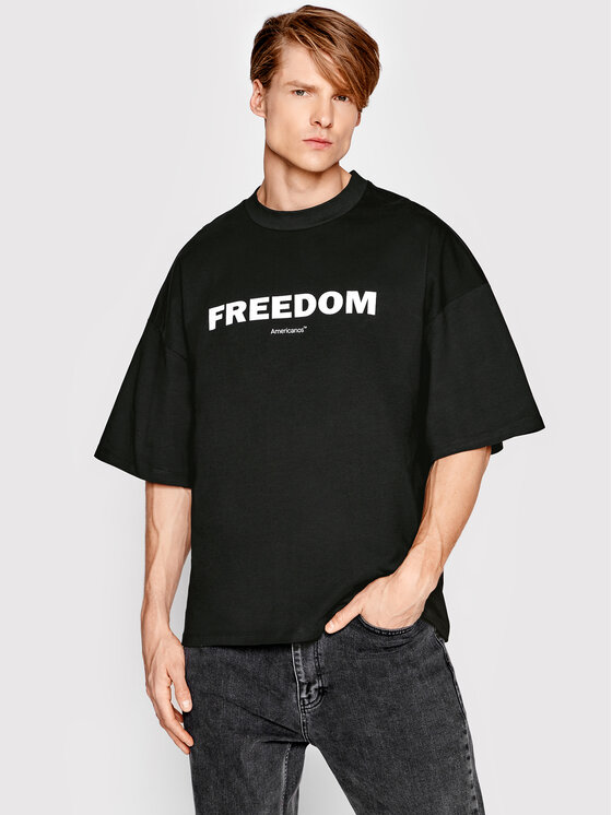 Americanos Americanos Póló Unisex Brooklyn Heavy Fekete Oversize