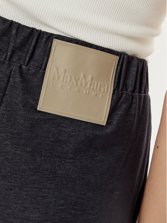 Max Mara Leisure Max Mara Leisure Hlače iz tkanine Quiete 2426786048600 Mornarsko modra Regular Fit