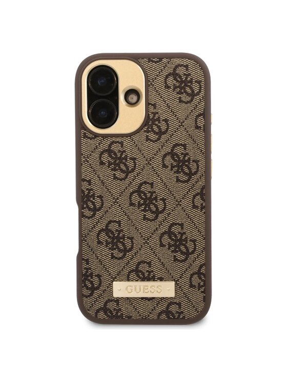 Guess Guess Etui na telefon iPhone 16 Brązowy