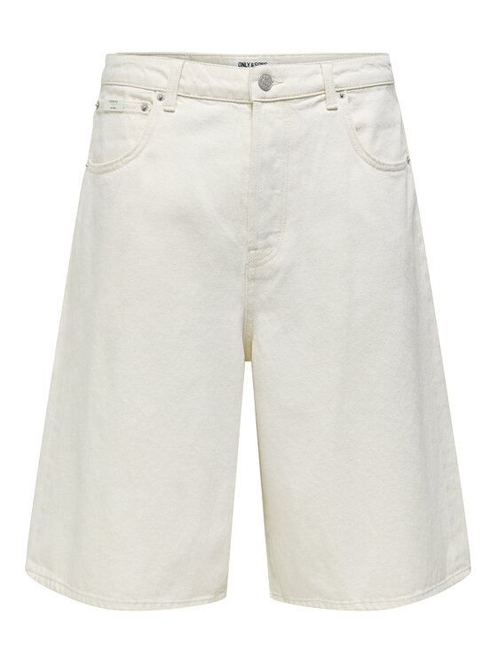 Only & Sons Džínsové šortky Carl 22034145 Écru Balloon Fit