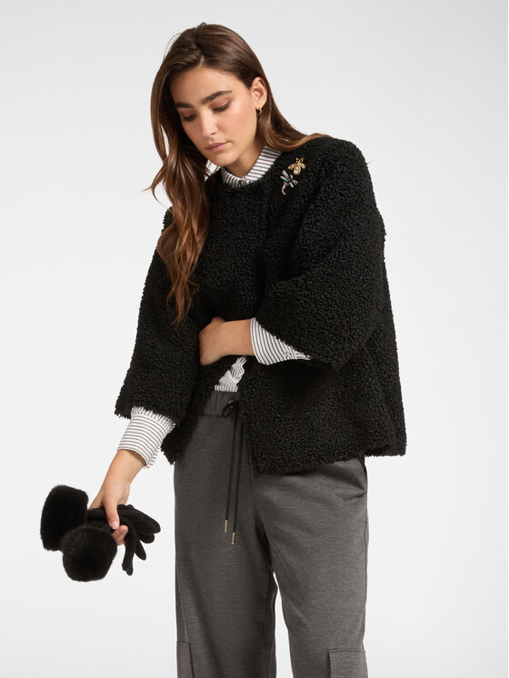 Elena Mirò Elena Mirò Cappotto 8050Z000025N033 Nero A-Line Fit