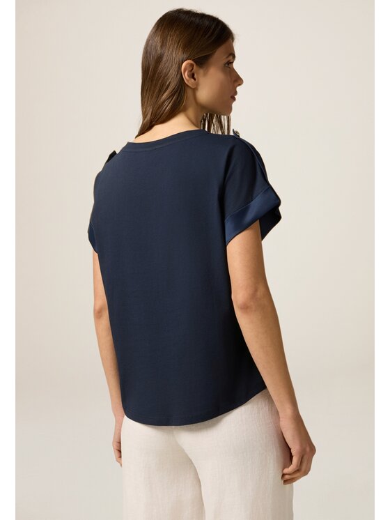 Oltre Oltre T-Shirt G435J004252N034 Niebieski Over Fit