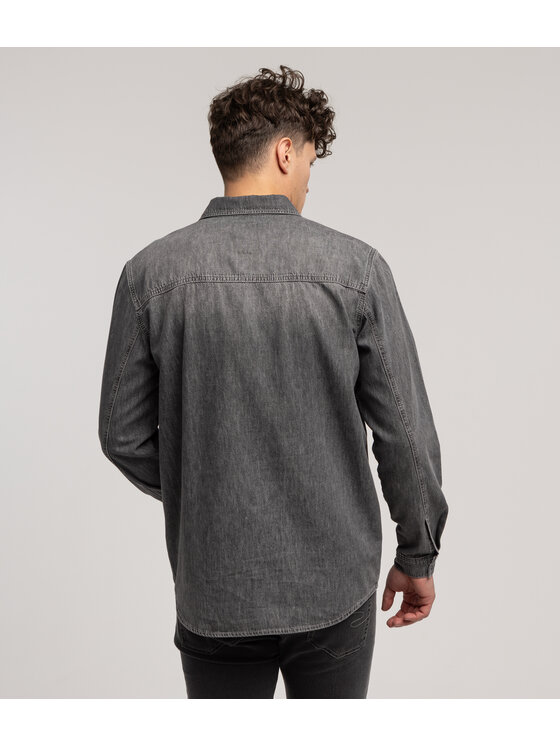 Lee Cooper Lee Cooper Koszula jeansowa KADES 3213 Szary Regular Fit