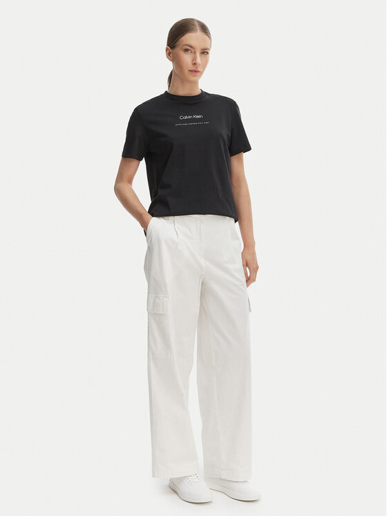 Calvin Klein Jeans Calvin Klein Jeans Spodnie cargo LV047F623G Écru Relaxed Fit