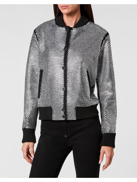 PHILIPP PLEIN PHILIPP PLEIN Kurtka bomber 5833 Czarny Regular Fit